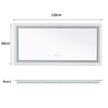 Wall Mounted Touch Anti-fog Large Illuminated LED Bathroom Mirror