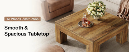 39.4-Inch Square Coffee Table for Living Room