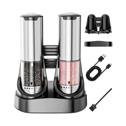 Salt and Pepper Grinder Set with 6 different Grind Settings