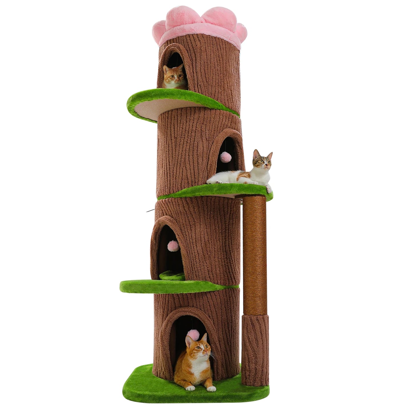 Luxurious Large Cat Tree with 2 or 4 Spacious Condos and a detachable toy for your cat or cats enjoyment!