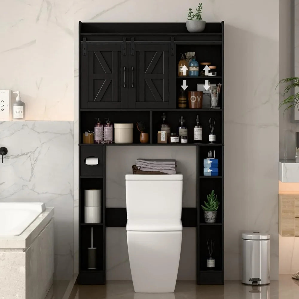 Over Toilet Storage Cabinet with Sliding Doors