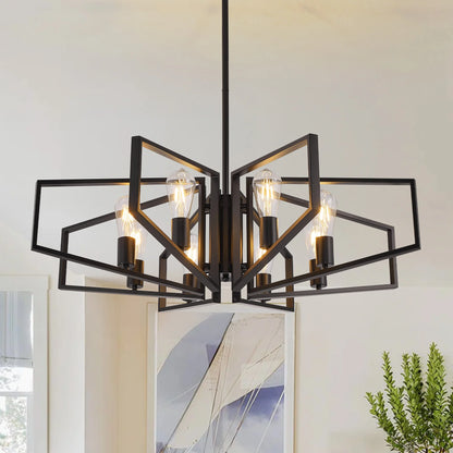 Modern 8-Light Geometric Pendant Chandelier for your home
