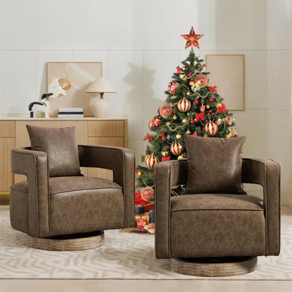 Open Back Barrel Swivel Chair