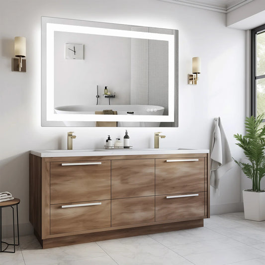 36"x 24" LED Bathroom Vanity Tempered Glass Mirror for Wall with Memory Function