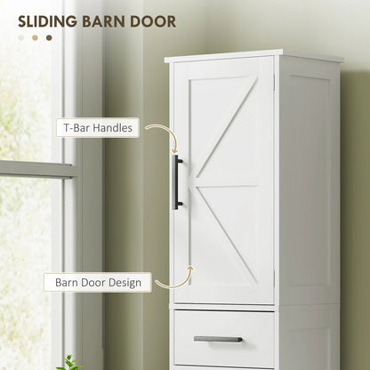 67" Tall Bathroom Storage Cabinet with 3 Adjustable Shelves