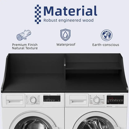 54" 2-Tier Wood Laundry Countertop for Washing Machine and Dryer