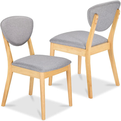 Set of 2 Modern Upholstered Wood Dining Chairs