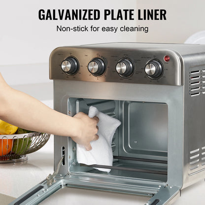 Countertop Stainless Steel 18L 1700W Air Fryer and Toaster Oven Combo
