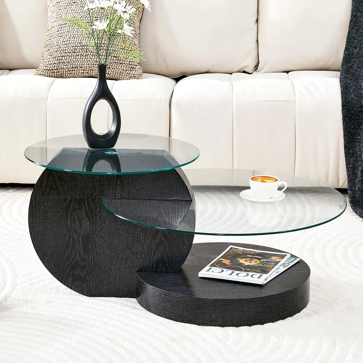 35" 3-Tier Design Tempered Glass Coffee Table for your Living Room