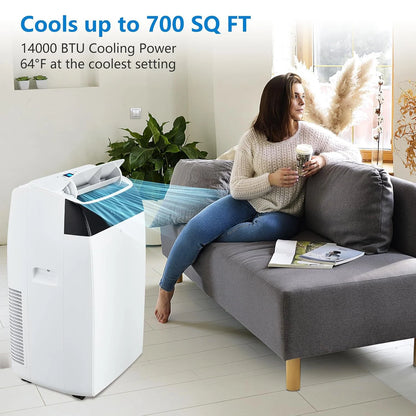 14000 BTU Portable Air Conditioner Unit with Fan and Dehumidifier