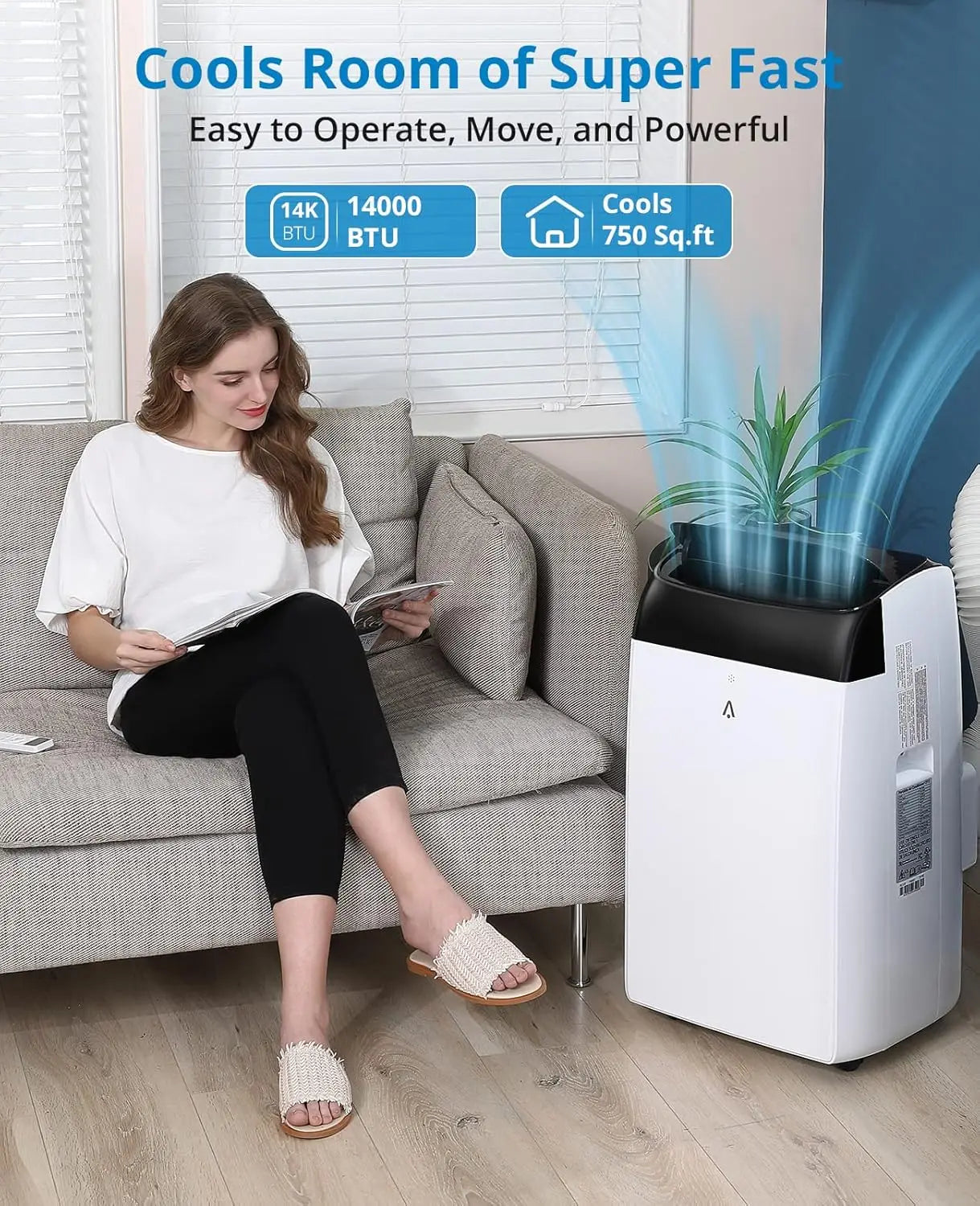 14000 BTU Portable Air Conditioner Unit with Fan and Dehumidifier