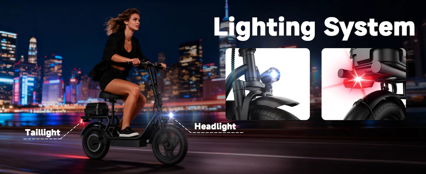 Foldable 500W Ebike with 10.4AH Battery