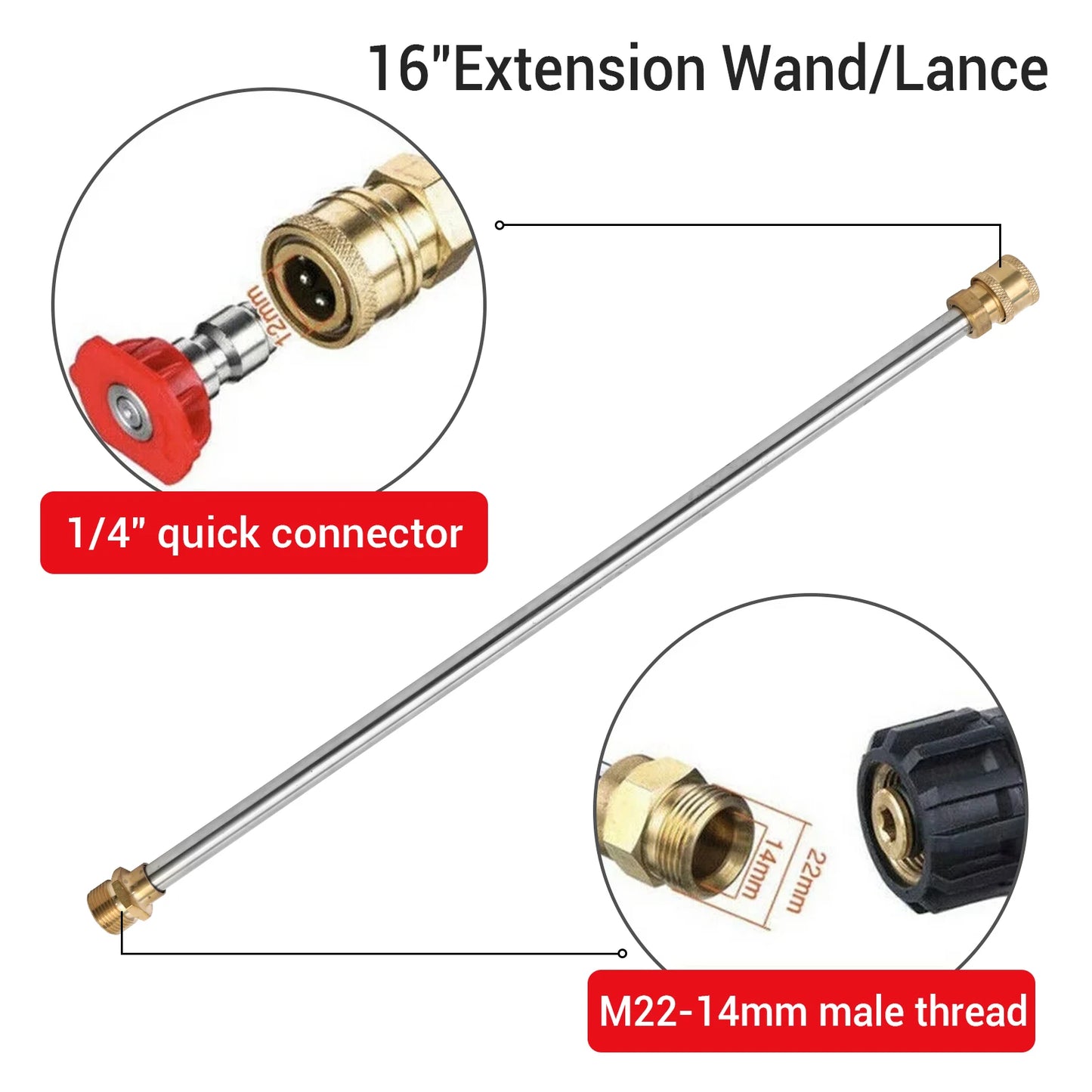 High Pressure Washer with 5 Quick Connect Nozzles