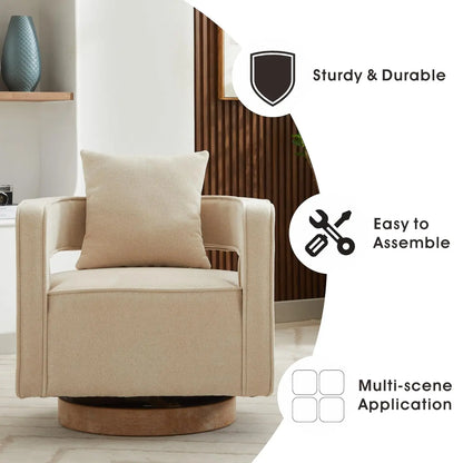 Open Back Barrel Swivel Chair