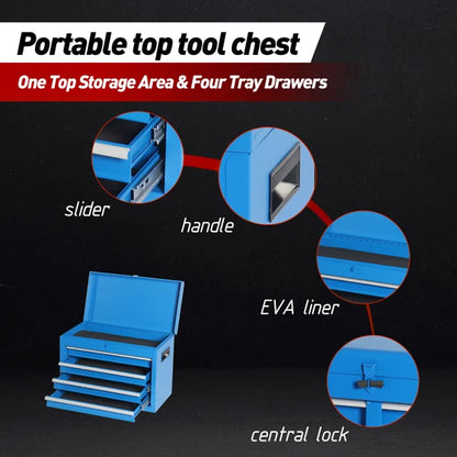 5-Drawer Rolling Tool Storage Cabinet with Detachable Tool Box