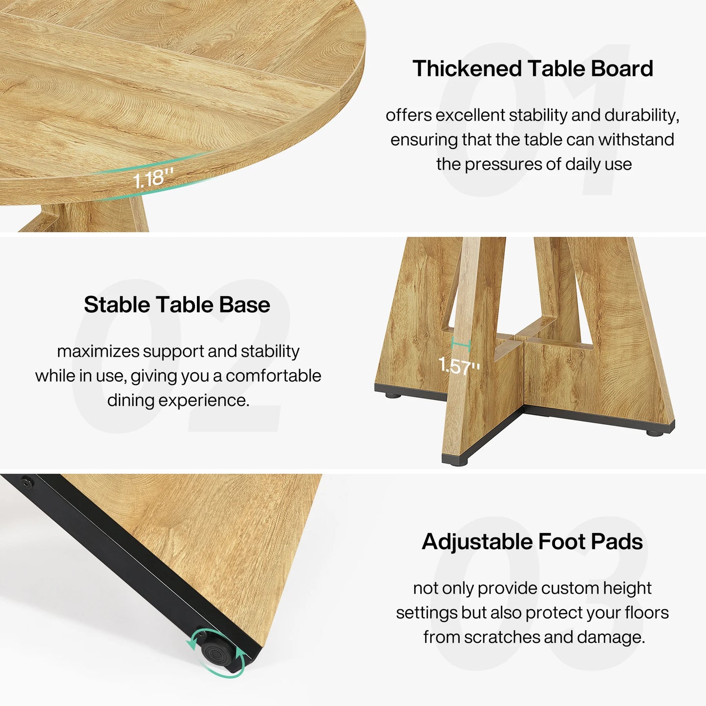 47 inch Round Dining Table for 4