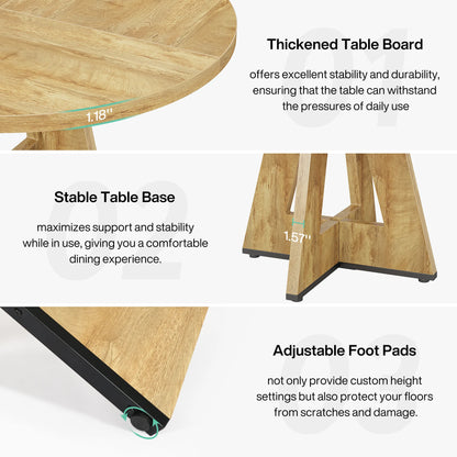 47 inch Round Dining Table for 4