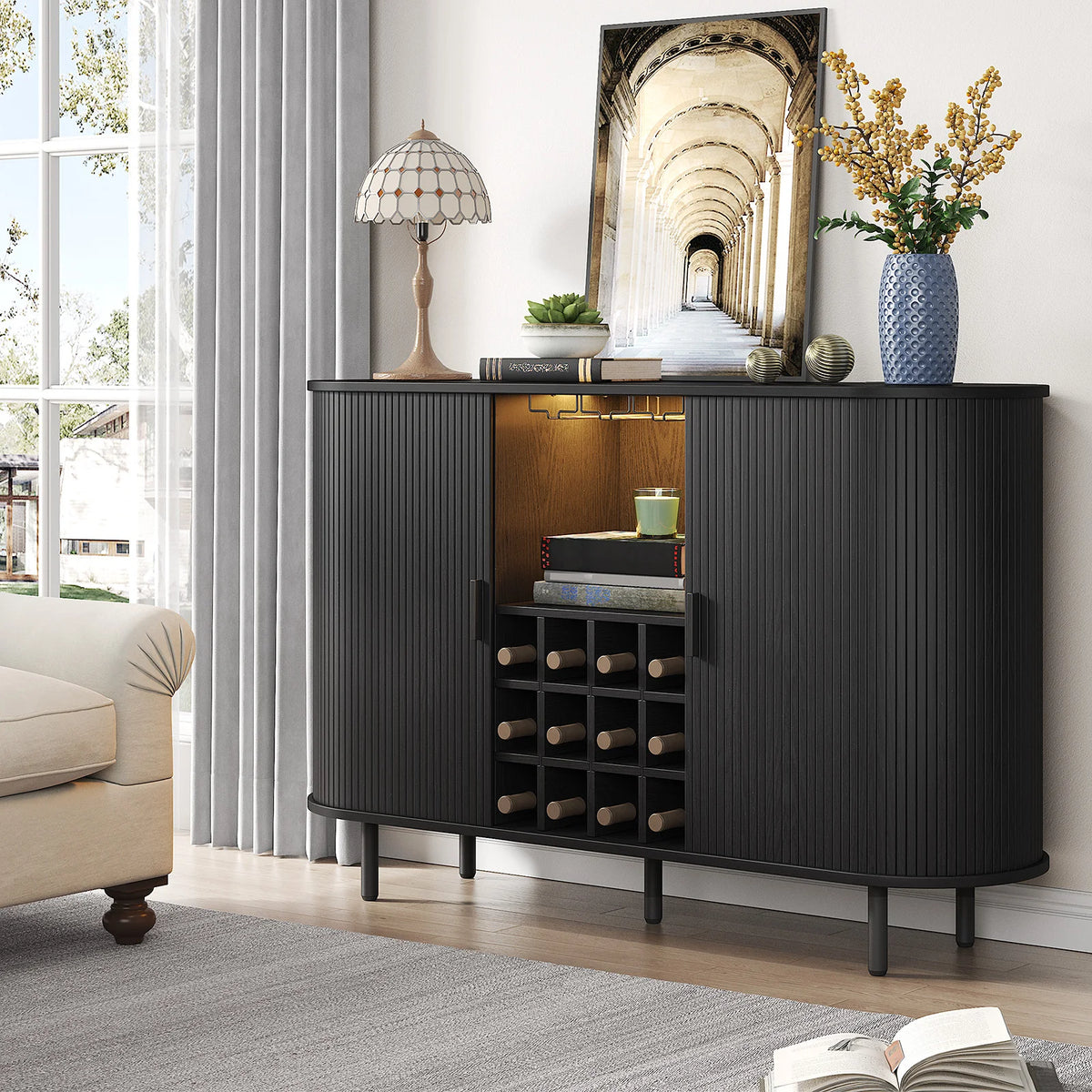 Buffet Cabinet with LED Light