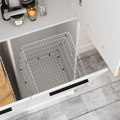 3-Tier Double Tilt Out Laundry Hamper Cabinet