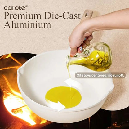 21Pc White Granite Nonstick Cookware Set