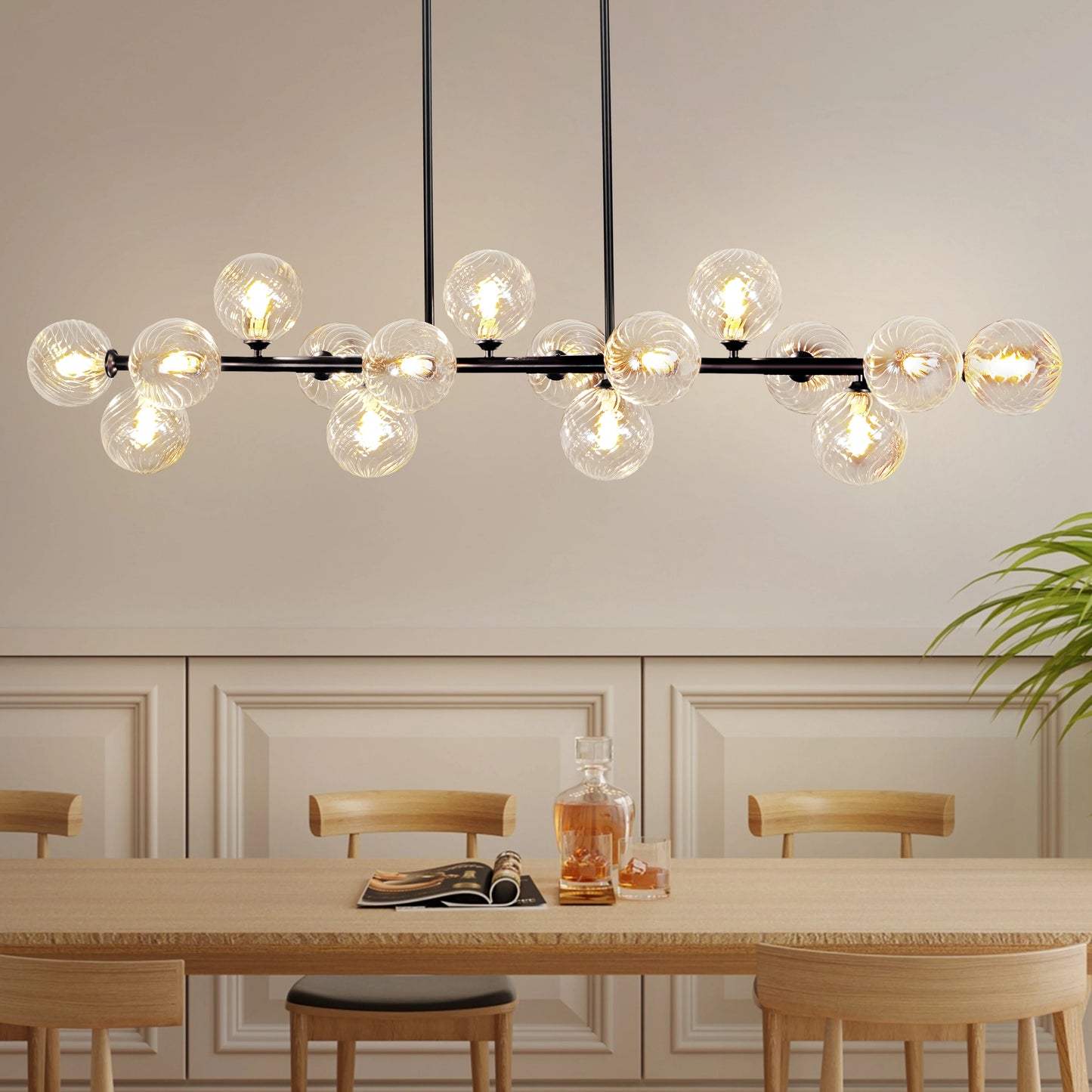 54-inch Modern Chandelier for kitchen island or dining room