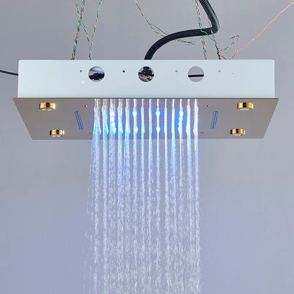 Built-in Ceiling Luxury LED Light Waterfall Rain Shower Head