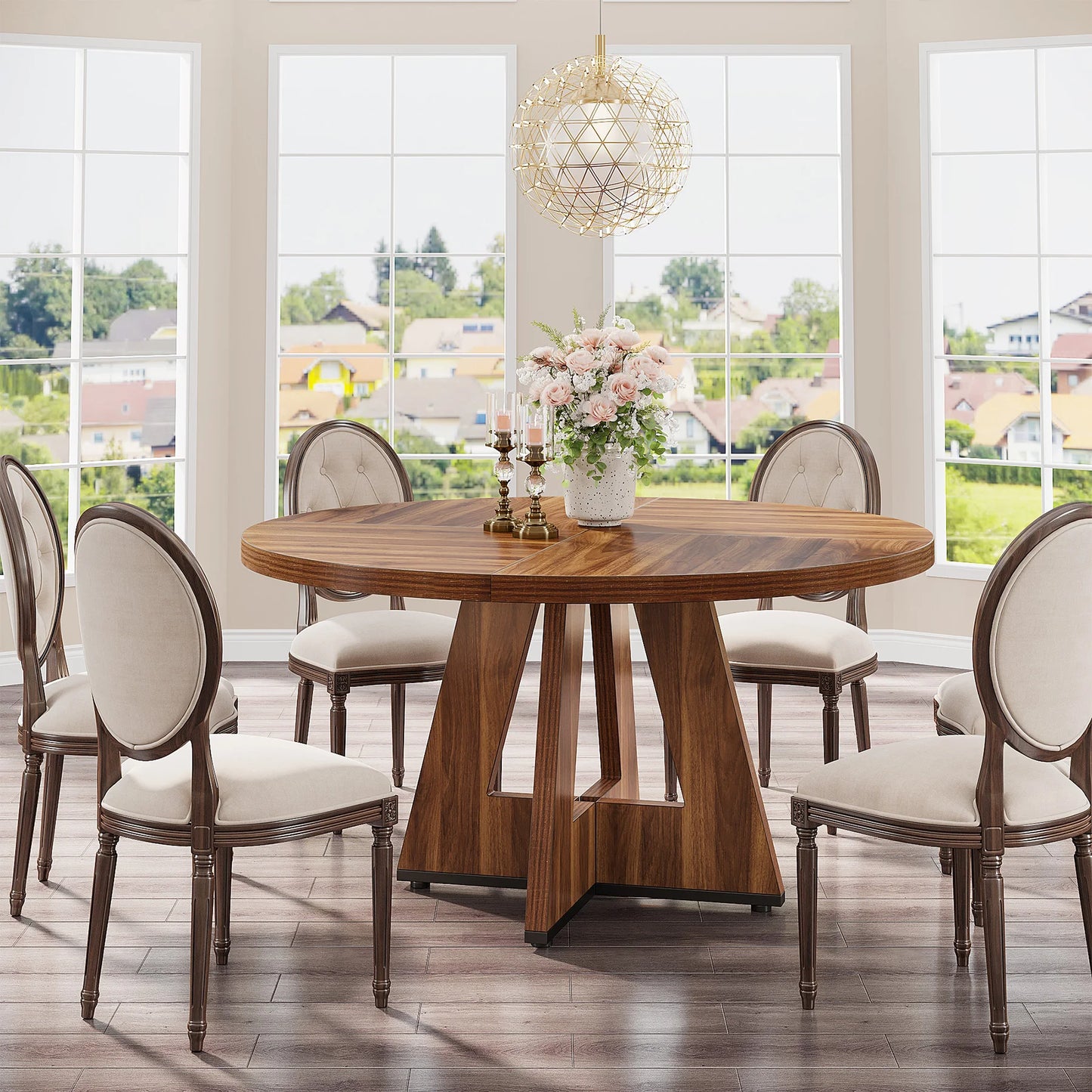 47 inch Round Dining Table for 4