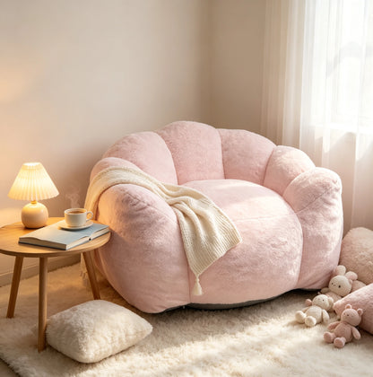 Large Velvet Petal Cloud Lounge Chair for Living Room or Bedroom