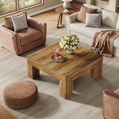 39.4-Inch Square Coffee Table for Living Room