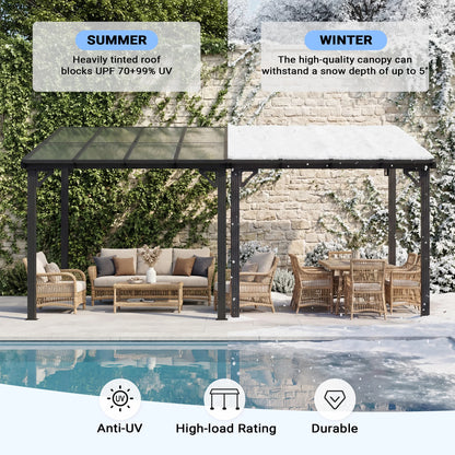 Wall-Mounted Gazebo with Aluminum Frame