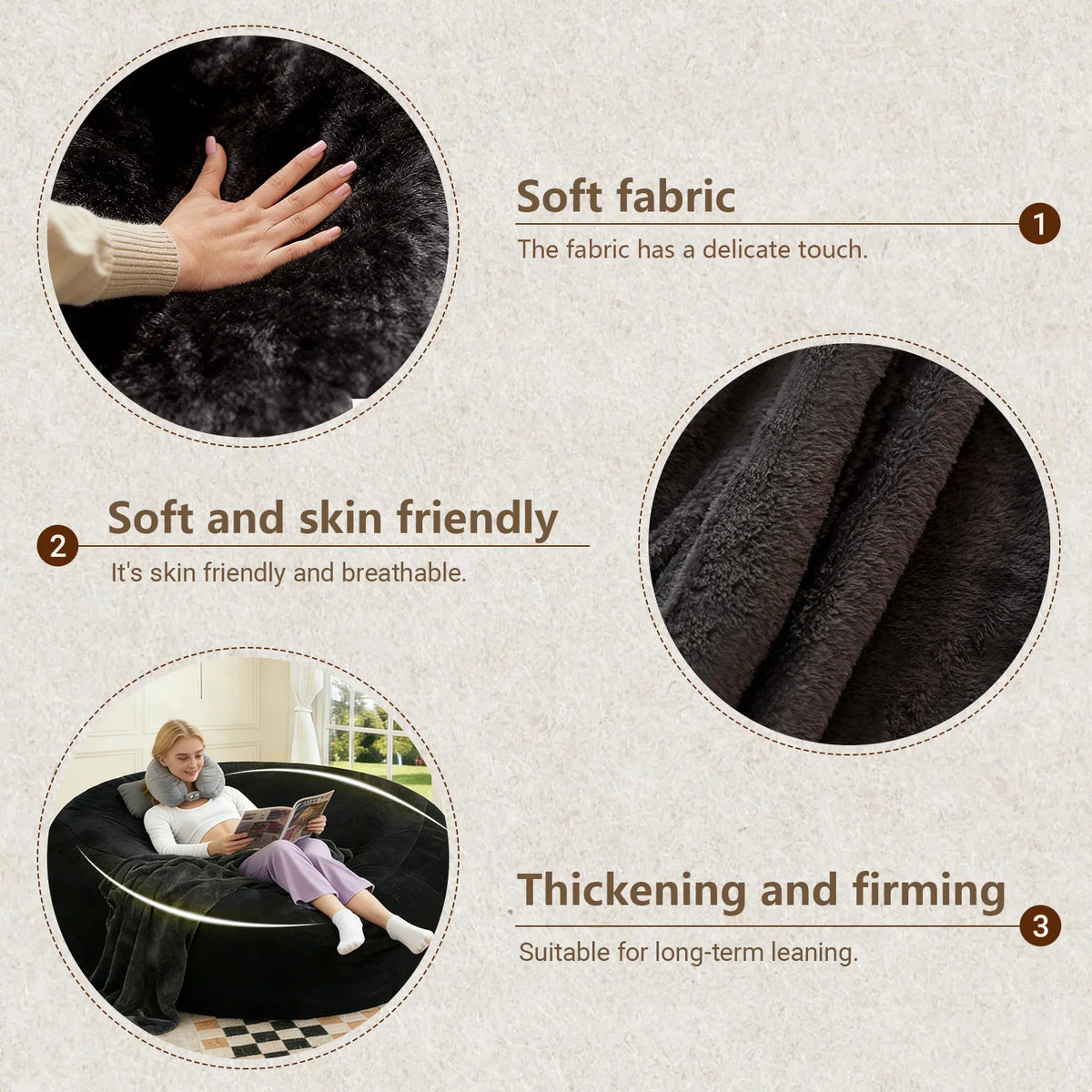 Beanbag Chair with padded Bean Bag inside with memory foam ideal for Bedrooms and Dorms