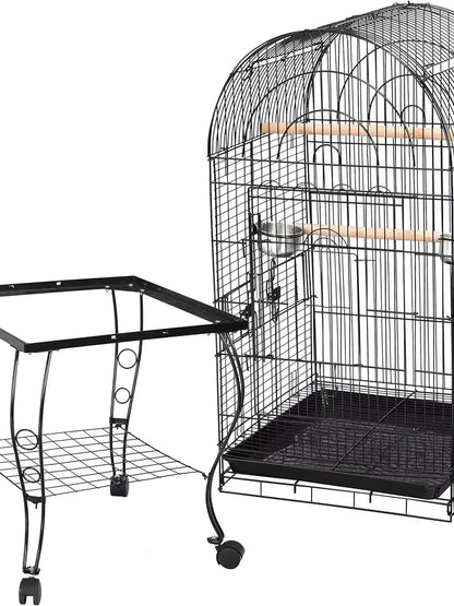 63.5 Inches Bird Cage with Detachable Stand and Open Top