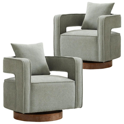 Open Back Barrel Swivel Chair