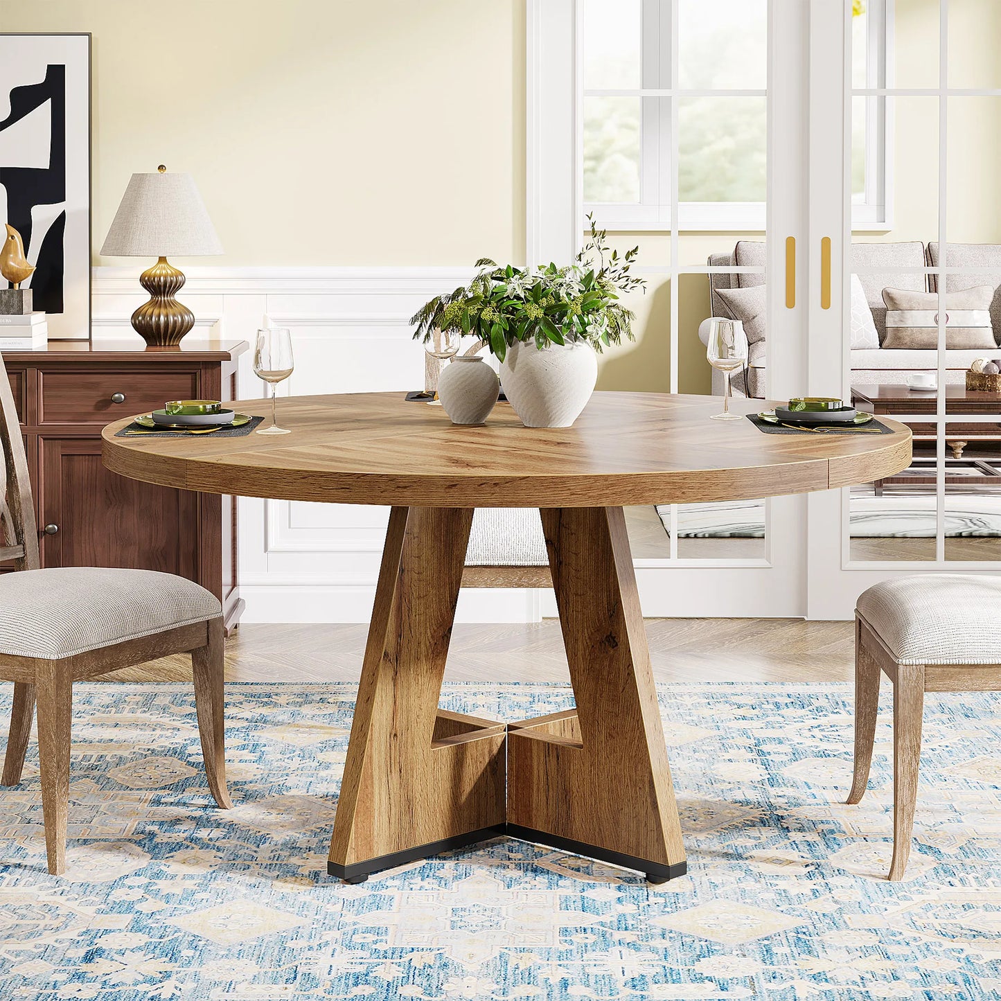 47 inch Round Dining Table for 4