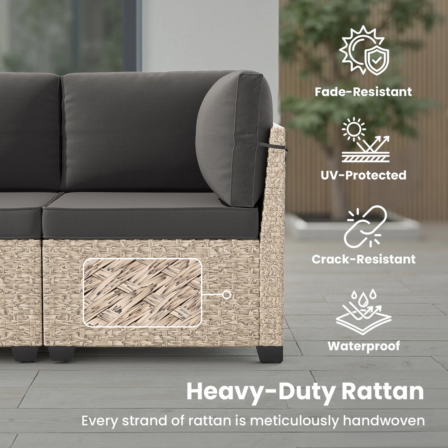 7-Piece Outdoor Rattan Patio Furniture Set