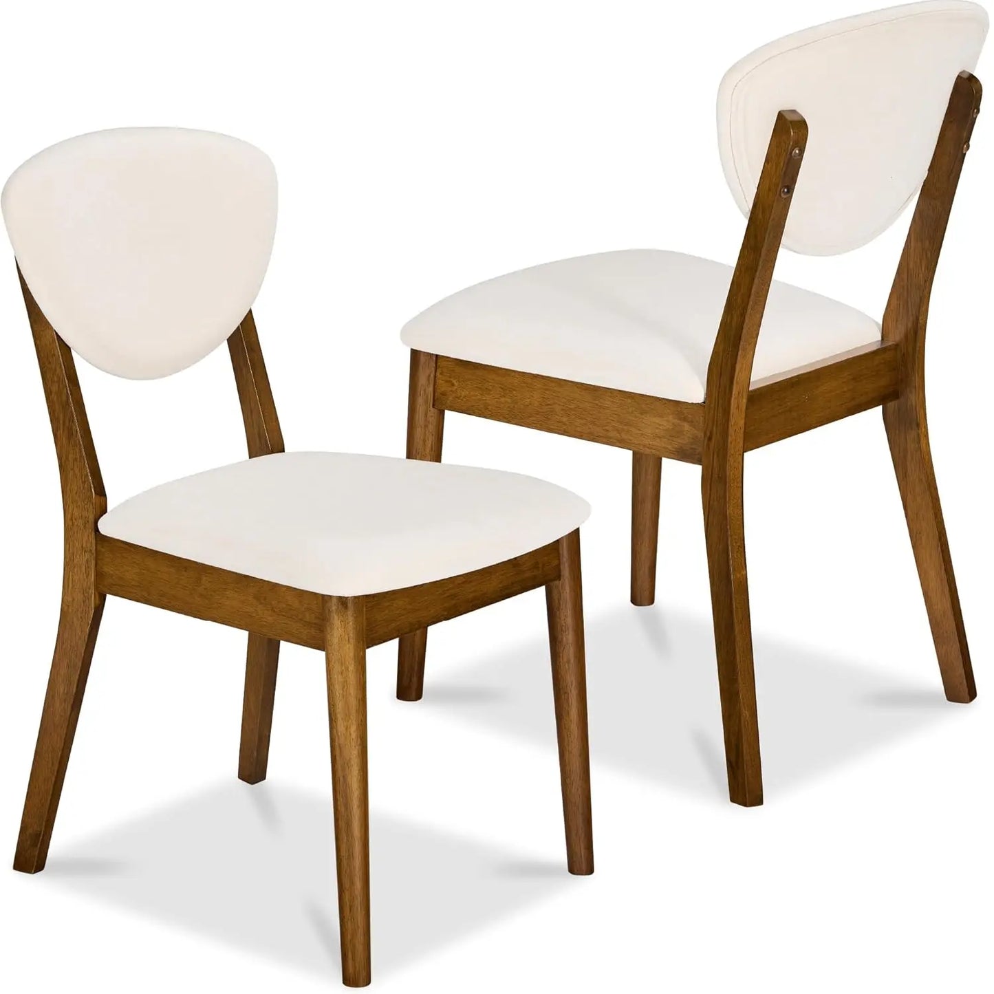 Set of 2 Modern Upholstered Wood Dining Chairs