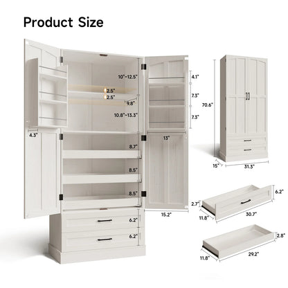 71" Tall Farmhouse Freestanding Pantry for your Kitchen