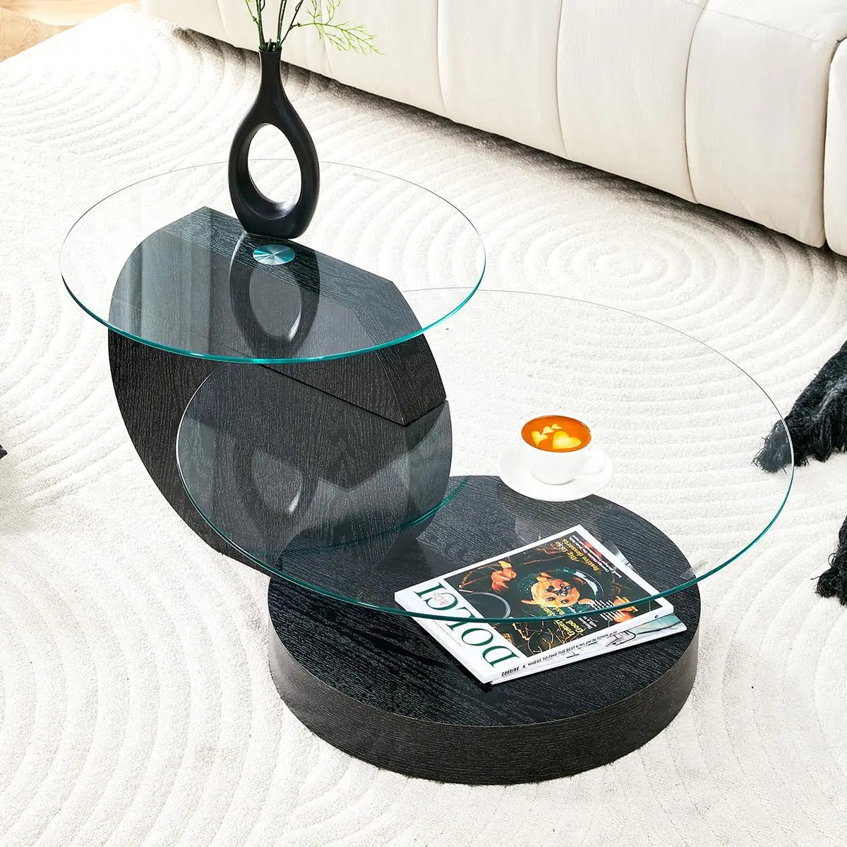 35" 3-Tier Design Tempered Glass Coffee Table for your Living Room