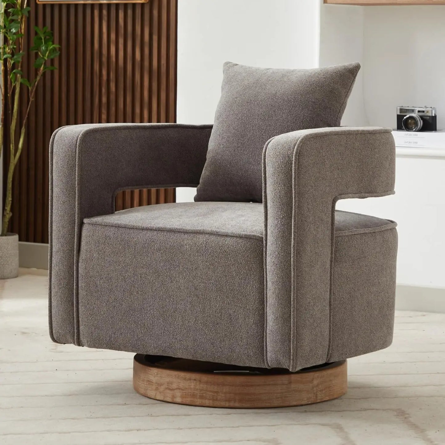 Open Back Barrel Swivel Chair