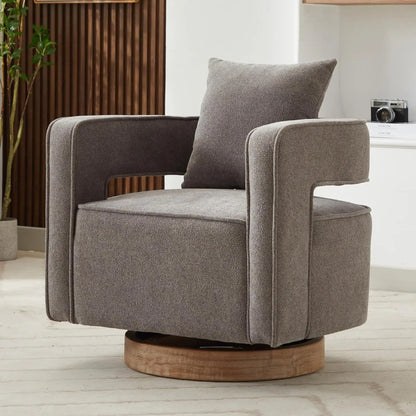 Open Back Barrel Swivel Chair