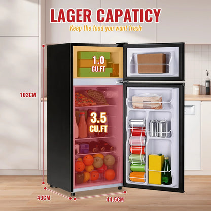 Compact Refrigerator/Freezer with Adjustable Thermostat