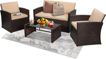 4 Piece Rattan Patio Set for your outdoor space