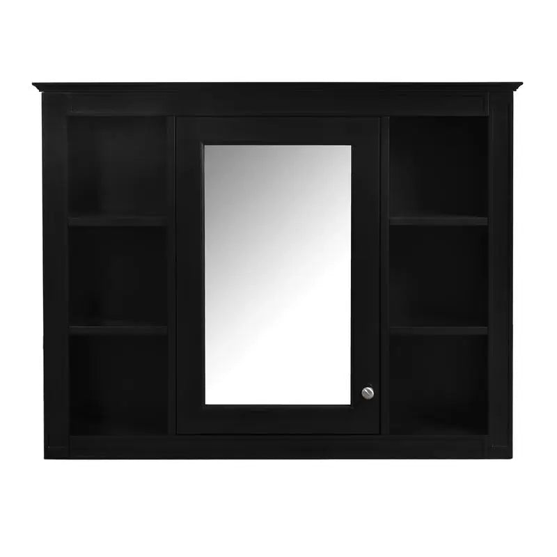36" Bathroom Vanity with Sink, Modern Storage Cabinet w/ Mirror + Shelves