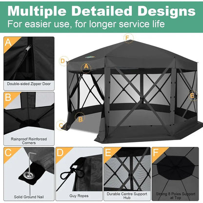 Extra Large Outdoor Gazebo with removable sides for outdoor festivities