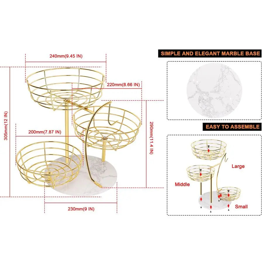 Fruit Basket with Banana Hanger