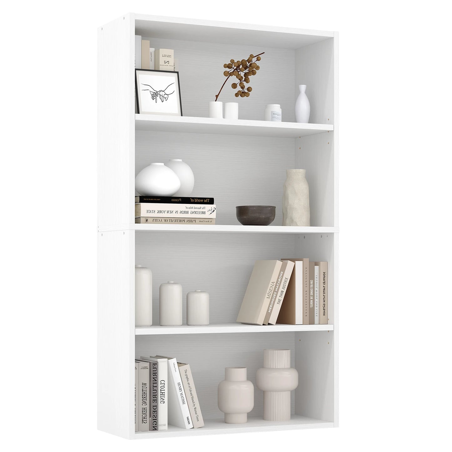 3 or 4 Tier Wooden Bookcase with Adjustable Shelves for your Storage needs in your Home