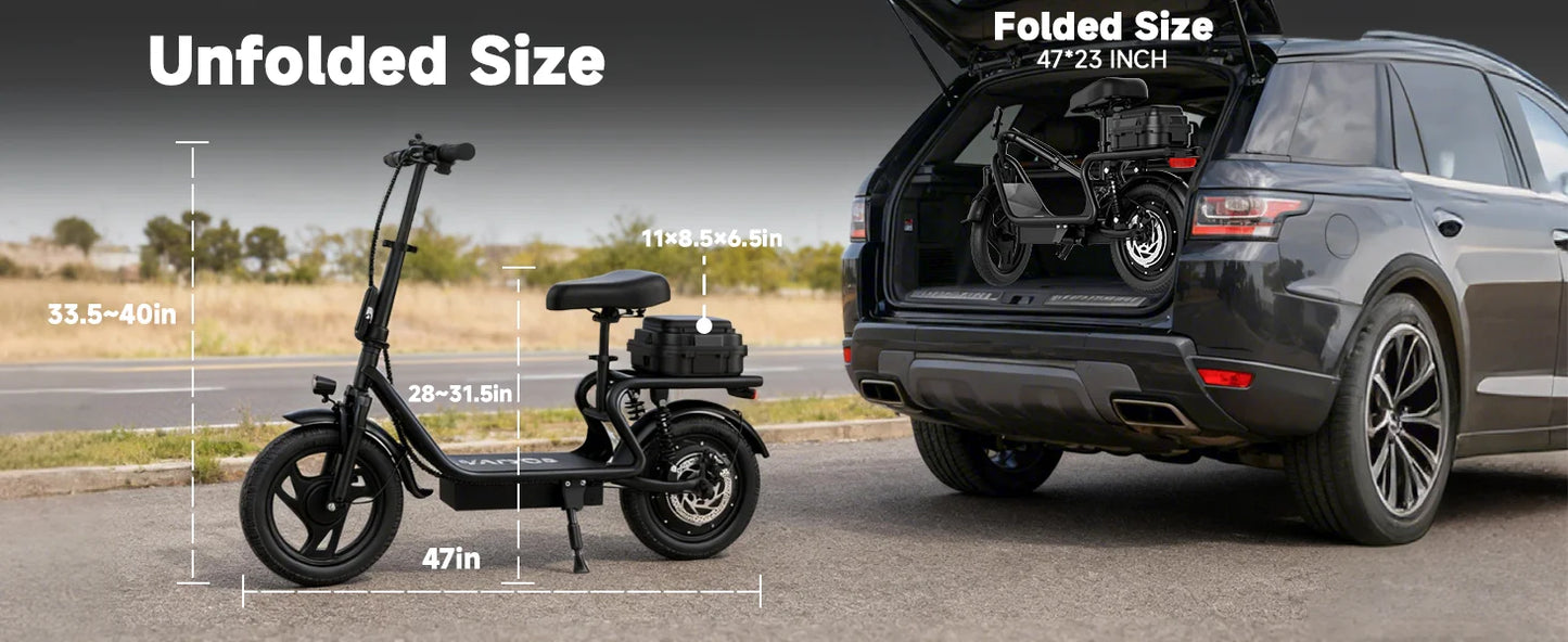 Foldable 500W Ebike with 10.4AH Battery