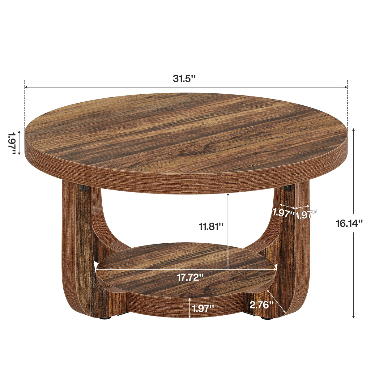 Modern Round 2-Tier Coffee Table