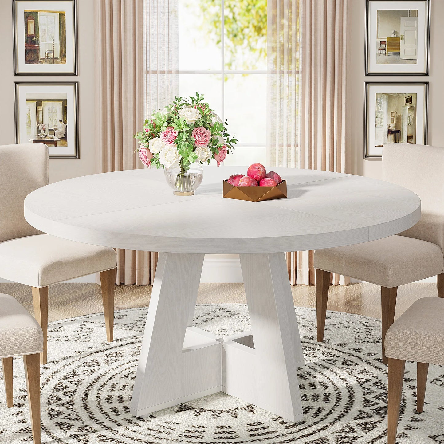 47 inch Round Dining Table for 4