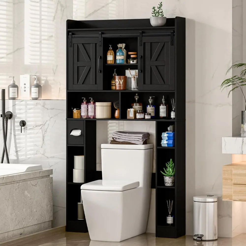 Over Toilet Storage Cabinet with Sliding Doors